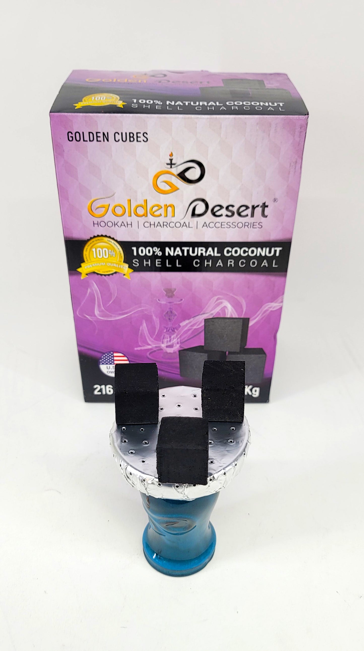 Golden Desert 3 kg cube box coconut charcoal