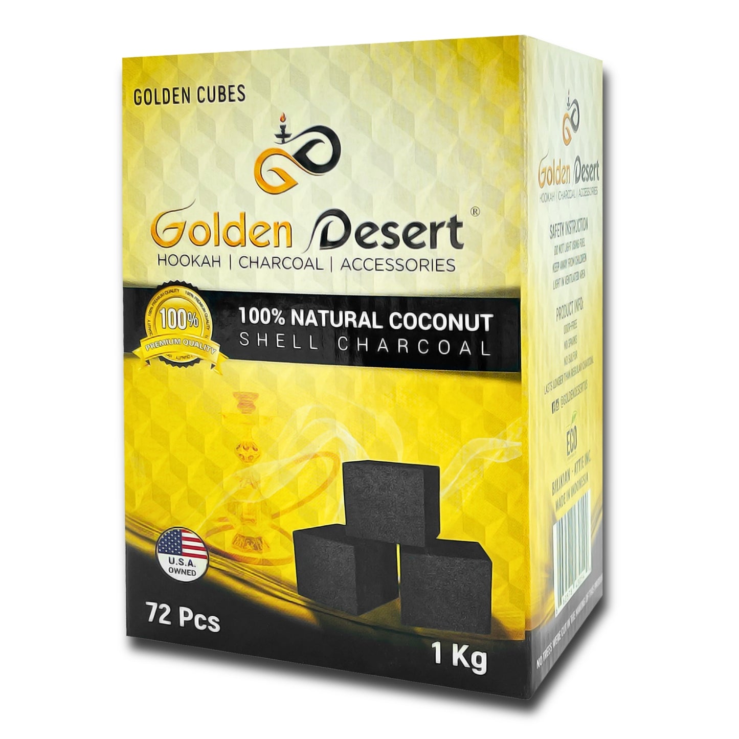 Golden Desert 1 kg cube box coconut charcoal