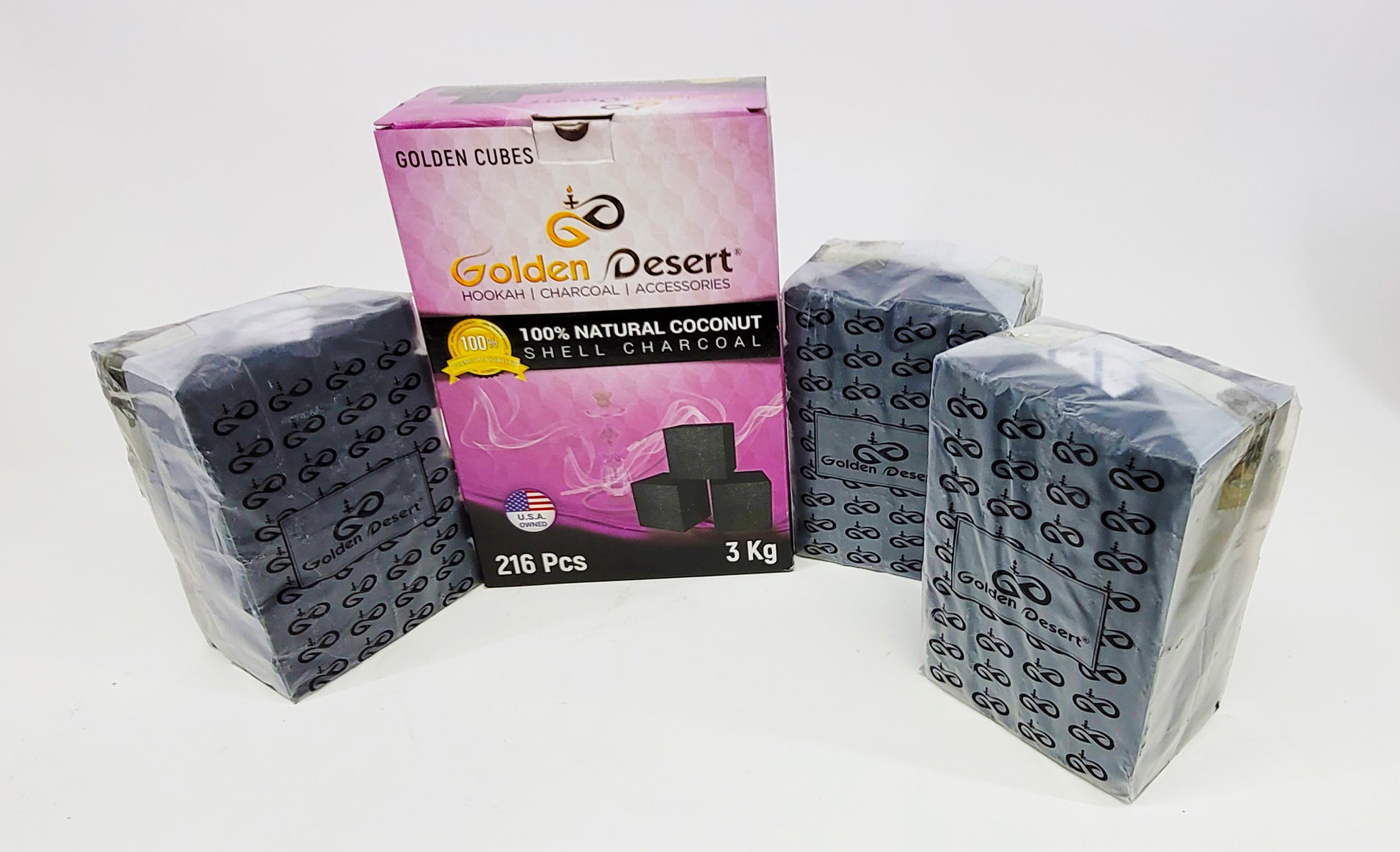 Golden Desert 3 kg cube box coconut charcoal